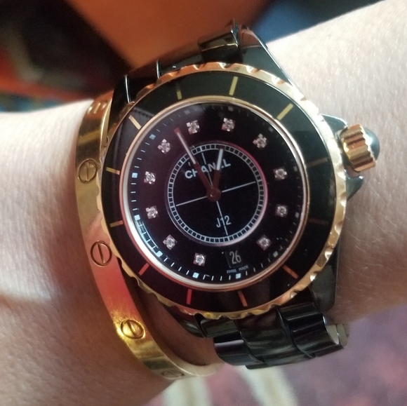 J'-12 38mm 18kYG  Ceramic &Diamonds Watch - Picture 8 of 16